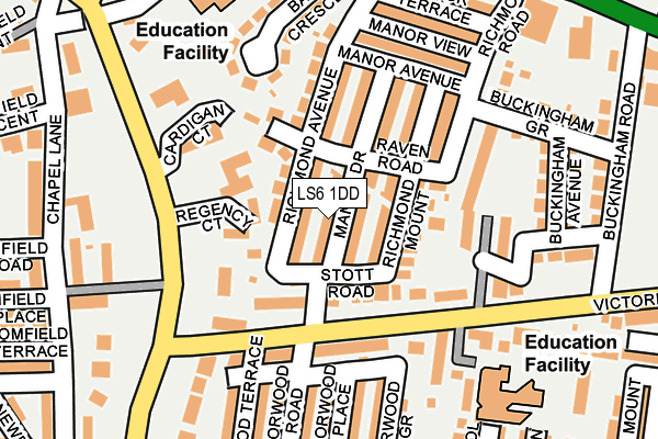 LS6 1DD map - OS OpenMap – Local (Ordnance Survey)