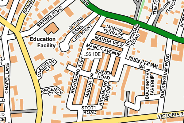 LS6 1DE map - OS OpenMap – Local (Ordnance Survey)