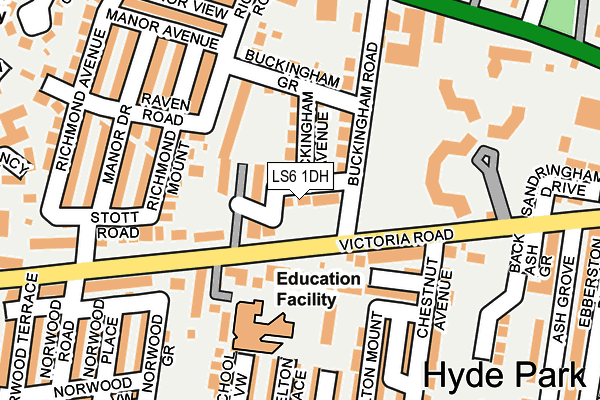 LS6 1DH map - OS OpenMap – Local (Ordnance Survey)