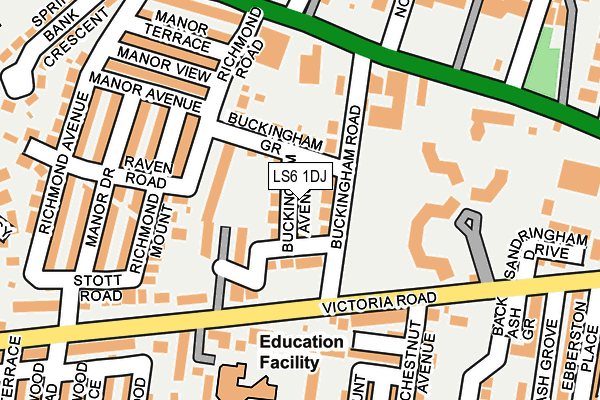 LS6 1DJ map - OS OpenMap – Local (Ordnance Survey)