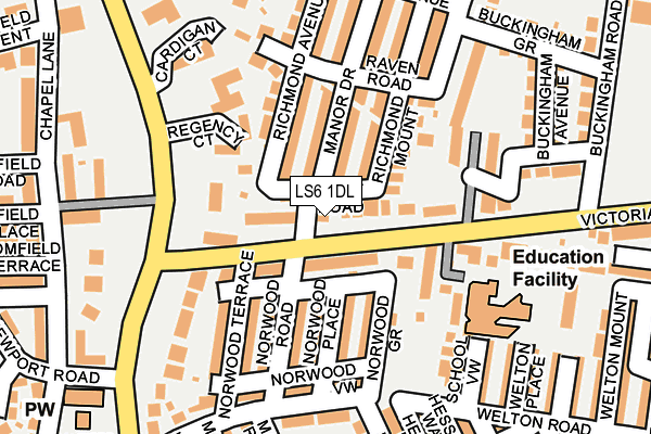 LS6 1DL map - OS OpenMap – Local (Ordnance Survey)