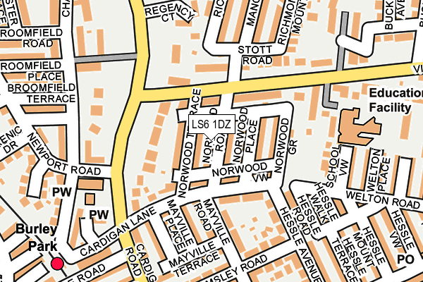 LS6 1DZ map - OS OpenMap – Local (Ordnance Survey)