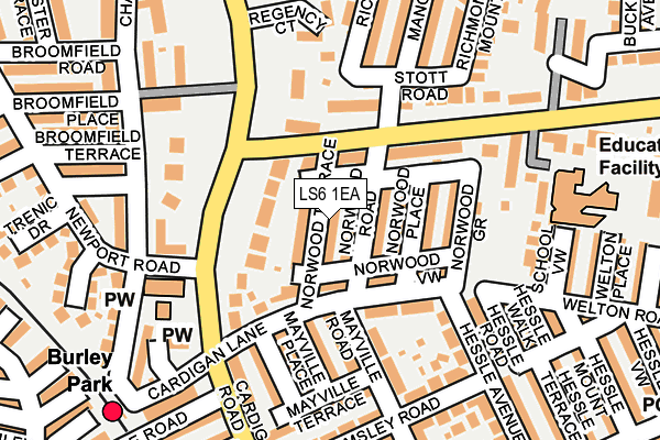 LS6 1EA map - OS OpenMap – Local (Ordnance Survey)