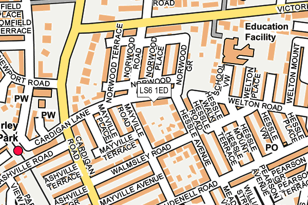 LS6 1ED map - OS OpenMap – Local (Ordnance Survey)