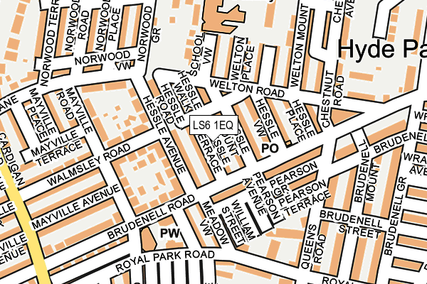 LS6 1EQ map - OS OpenMap – Local (Ordnance Survey)