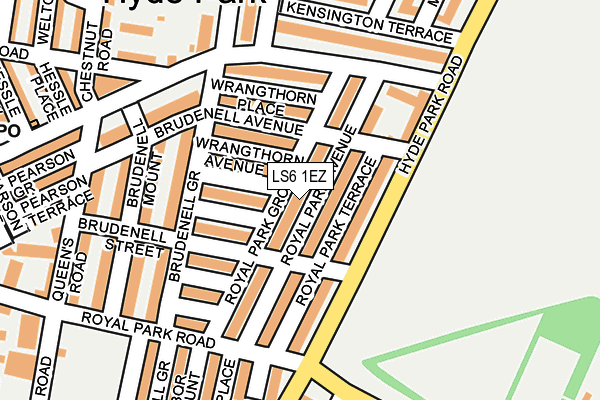 LS6 1EZ map - OS OpenMap – Local (Ordnance Survey)