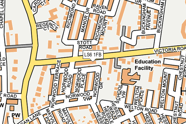 LS6 1FB map - OS OpenMap – Local (Ordnance Survey)