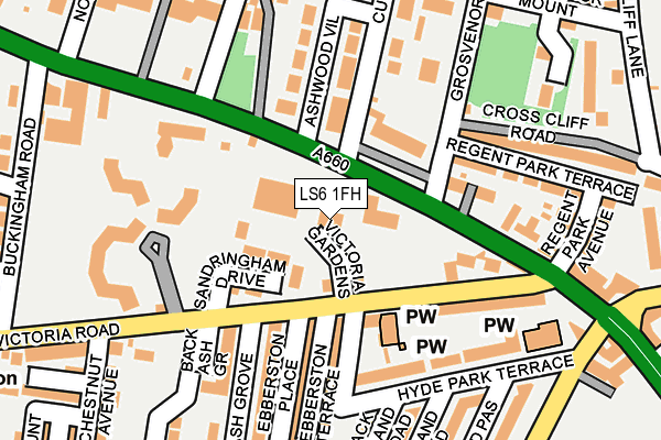 LS6 1FH map - OS OpenMap – Local (Ordnance Survey)