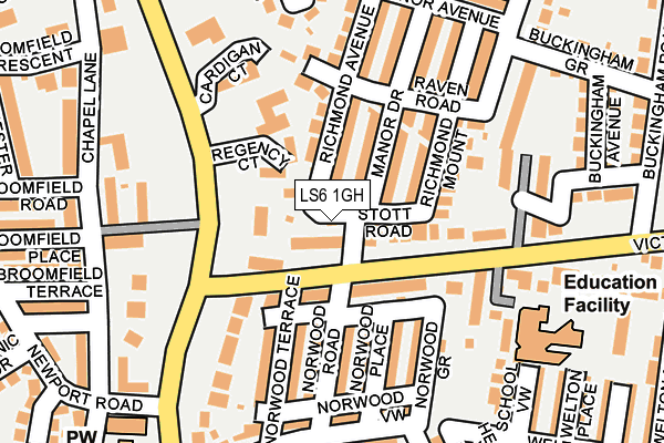 LS6 1GH map - OS OpenMap – Local (Ordnance Survey)