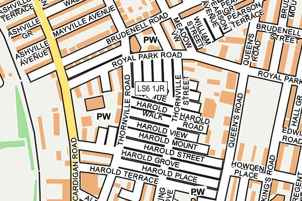 LS6 1JR map - OS OpenMap – Local (Ordnance Survey)