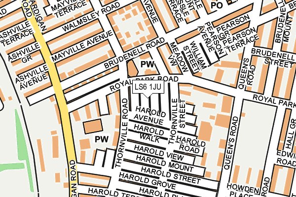 LS6 1JU map - OS OpenMap – Local (Ordnance Survey)