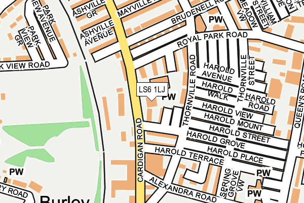 Map of JUST HOUSING LEEDS LTD at local scale