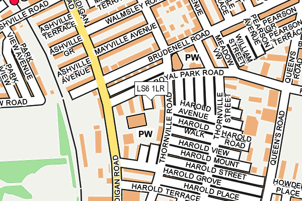 LS6 1LR map - OS OpenMap – Local (Ordnance Survey)