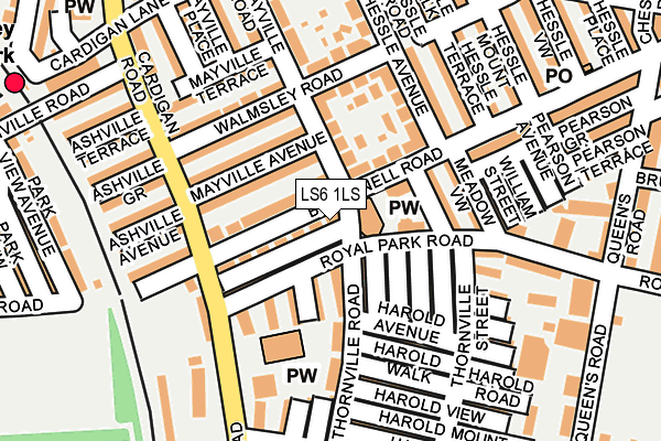 LS6 1LS map - OS OpenMap – Local (Ordnance Survey)