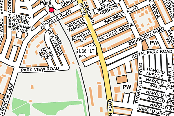 LS6 1LT map - OS OpenMap – Local (Ordnance Survey)