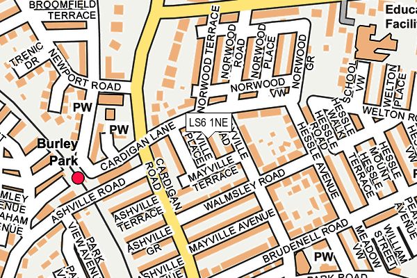 LS6 1NE map - OS OpenMap – Local (Ordnance Survey)