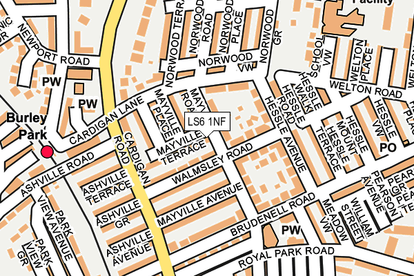 LS6 1NF map - OS OpenMap – Local (Ordnance Survey)
