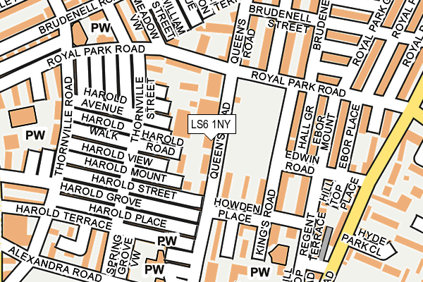 LS6 1NY map - OS OpenMap – Local (Ordnance Survey)