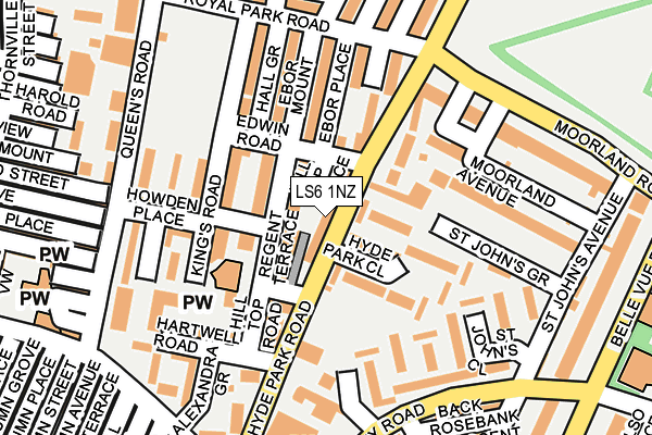 LS6 1NZ map - OS OpenMap – Local (Ordnance Survey)