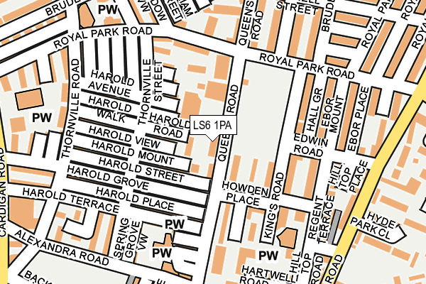 LS6 1PA map - OS OpenMap – Local (Ordnance Survey)