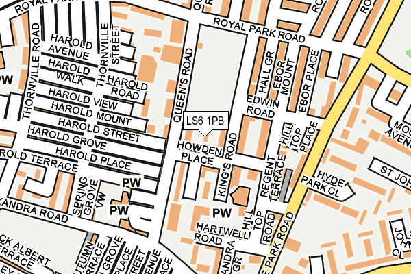 LS6 1PB map - OS OpenMap – Local (Ordnance Survey)