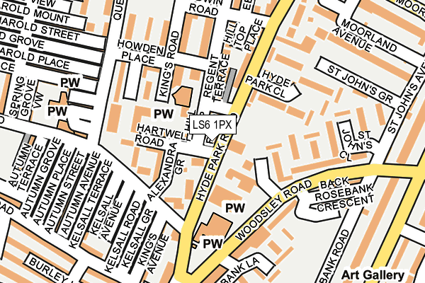 LS6 1PX map - OS OpenMap – Local (Ordnance Survey)