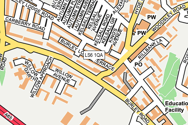 LS6 1QA map - OS OpenMap – Local (Ordnance Survey)