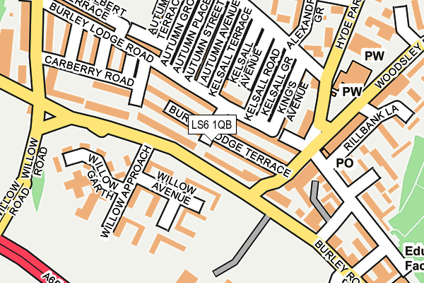 LS6 1QB map - OS OpenMap – Local (Ordnance Survey)