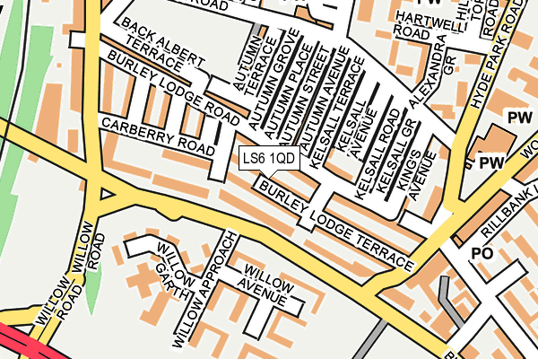 LS6 1QD map - OS OpenMap – Local (Ordnance Survey)