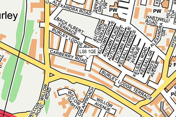LS6 1QE map - OS OpenMap – Local (Ordnance Survey)