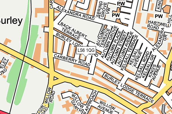 LS6 1QG map - OS OpenMap – Local (Ordnance Survey)