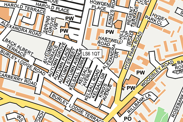 LS6 1QT map - OS OpenMap – Local (Ordnance Survey)