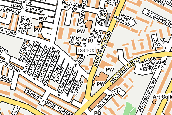 LS6 1QX map - OS OpenMap – Local (Ordnance Survey)