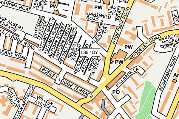 LS6 1QY map - OS OpenMap – Local (Ordnance Survey)