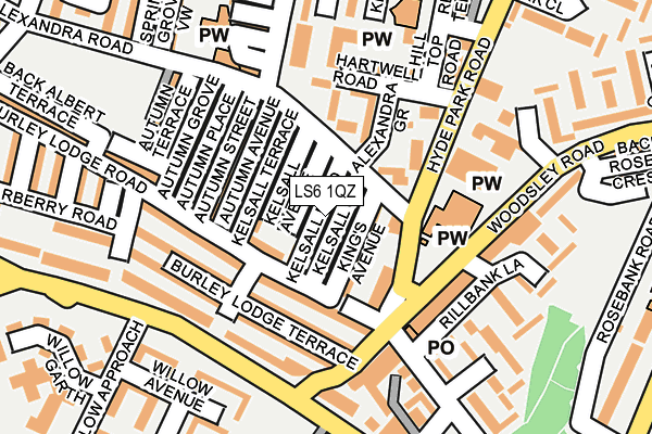 LS6 1QZ map - OS OpenMap – Local (Ordnance Survey)
