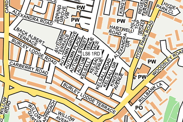LS6 1RD map - OS OpenMap – Local (Ordnance Survey)