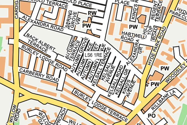 LS6 1RE map - OS OpenMap – Local (Ordnance Survey)