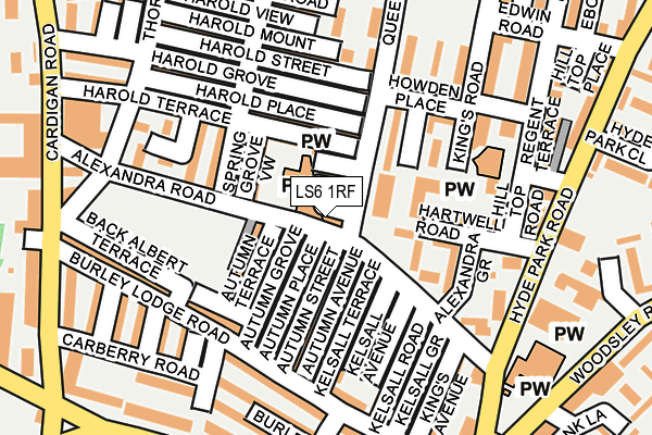 LS6 1RF map - OS OpenMap – Local (Ordnance Survey)