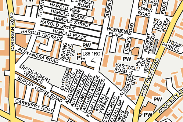 LS6 1RG map - OS OpenMap – Local (Ordnance Survey)