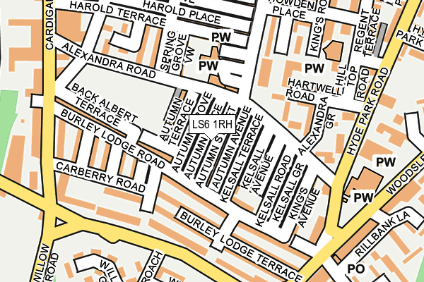LS6 1RH map - OS OpenMap – Local (Ordnance Survey)