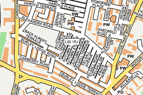 LS6 1RJ map - OS OpenMap – Local (Ordnance Survey)
