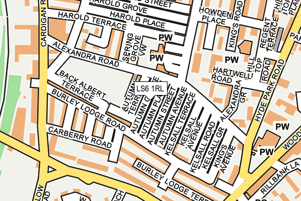 LS6 1RL map - OS OpenMap – Local (Ordnance Survey)