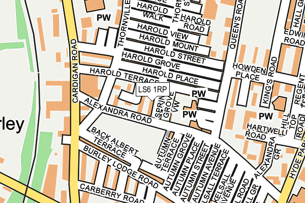 LS6 1RP map - OS OpenMap – Local (Ordnance Survey)