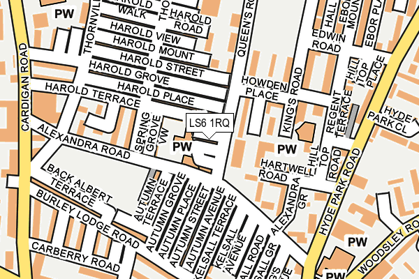 LS6 1RQ map - OS OpenMap – Local (Ordnance Survey)