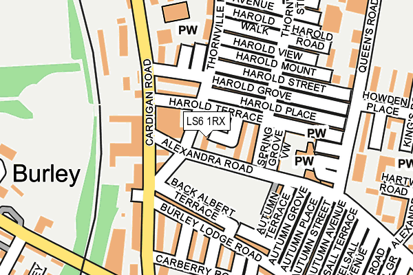 LS6 1RX map - OS OpenMap – Local (Ordnance Survey)
