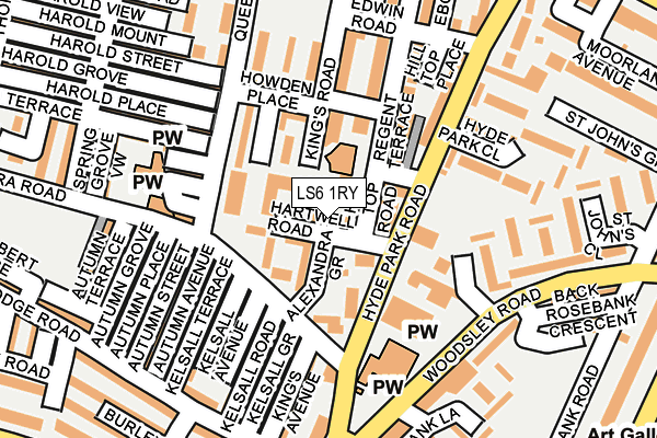 LS6 1RY map - OS OpenMap – Local (Ordnance Survey)