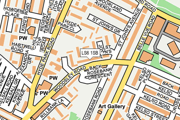 LS6 1SB map - OS OpenMap – Local (Ordnance Survey)