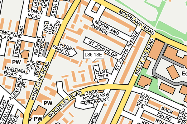 LS6 1SE map - OS OpenMap – Local (Ordnance Survey)