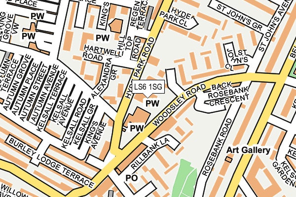 LS6 1SG map - OS OpenMap – Local (Ordnance Survey)