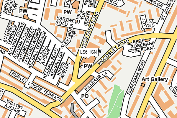 LS6 1SN map - OS OpenMap – Local (Ordnance Survey)